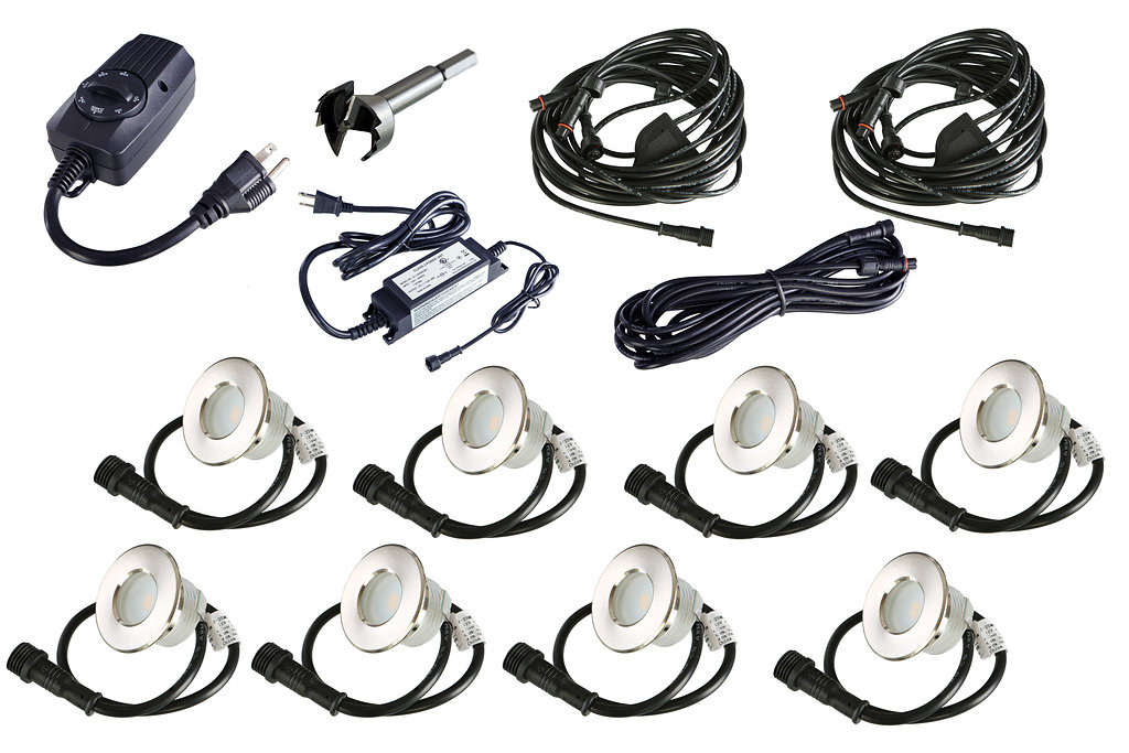 Led Outdoor Recessed Lights Kit 8 Mini Deck Spring Fit With Led Outdoor Recessed Lights Kit 8 Mini Deck Spring Fit With Transformer 1 Ezkitrt8 Nkl Jpg